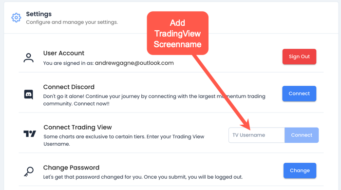 Trading View Connection